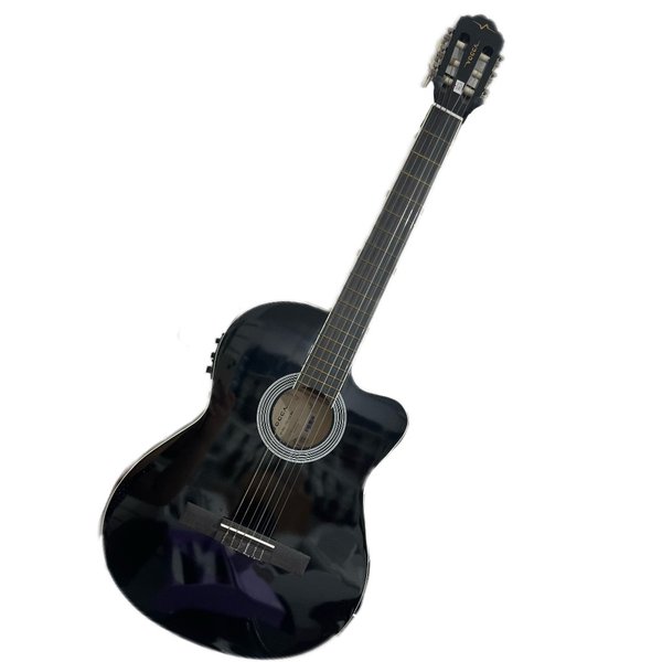 01 violao nylon eletrico classico preto vogga vce310bk