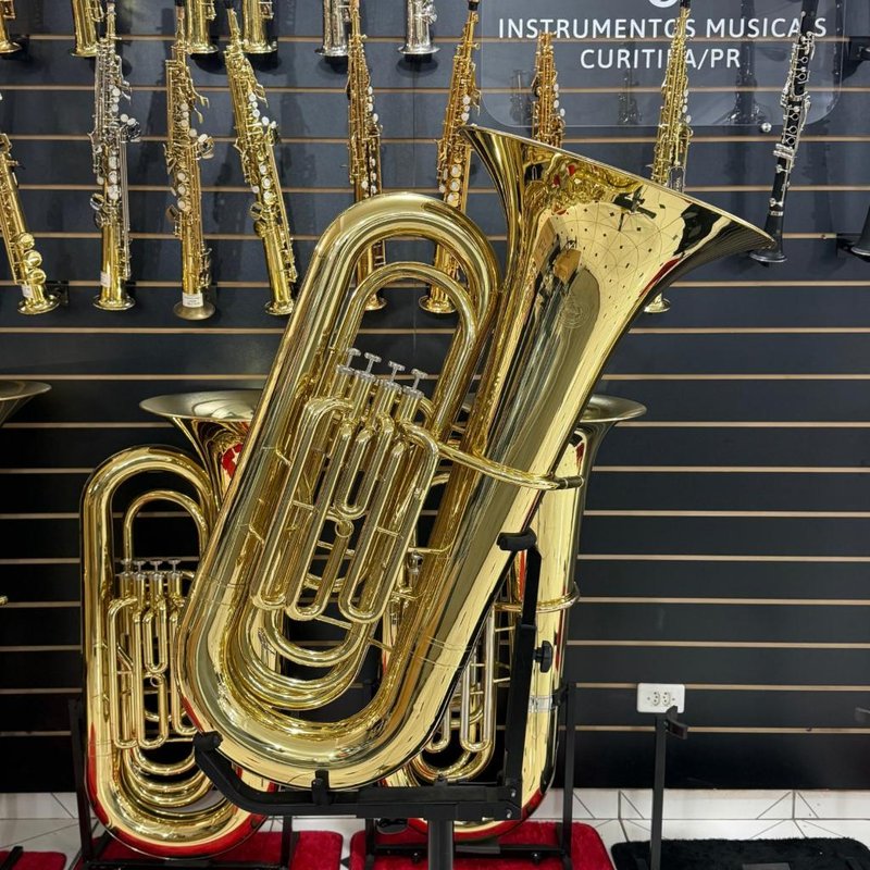 UPZ ATB 25.5センチ Tuba Zellmer ZBB-600L 4/4 Sib (Bb) 4 Pistos Laqueado Dourado